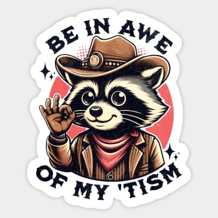 Autism Awareness Raccoon Sticker